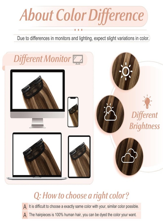 سيجو وصلات شعر قصيرة من سيجو، مشابك، 4 بوصات، شعر بشري 100%، لإضافة كثافة للشعر - قطعة واحدة، 8 غرام، #4P27، بني متوسط وأشقر داكن - Image 4